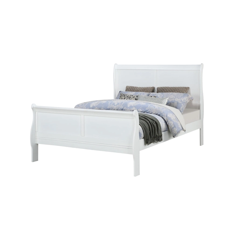 Lillie 4 Piece White Sleigh Bedroom Set