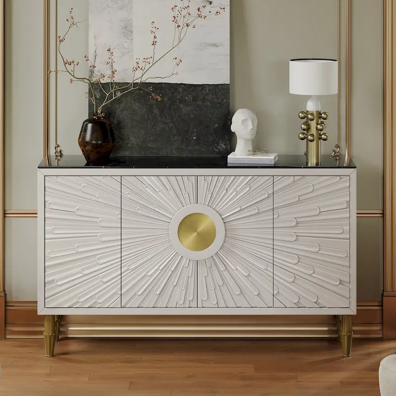 Modern 62.99  Sideboard Decorative Cabinet with Storage Shelves