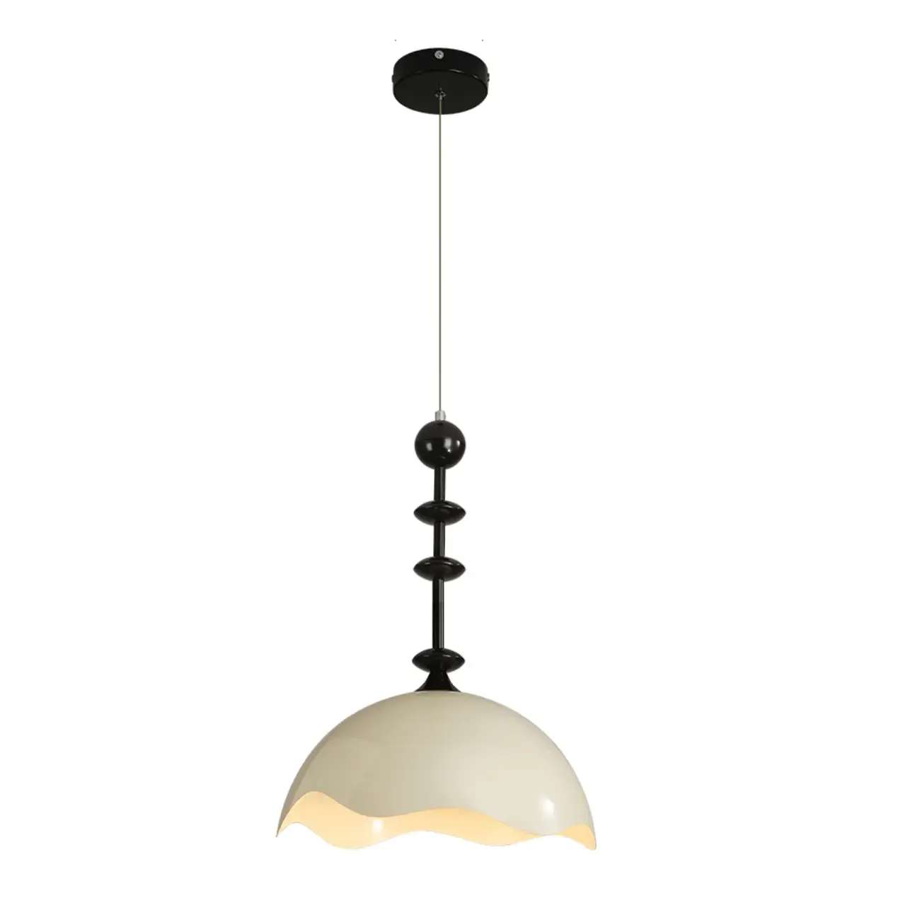 Modern Black White Acrylic Dome Pendant Light