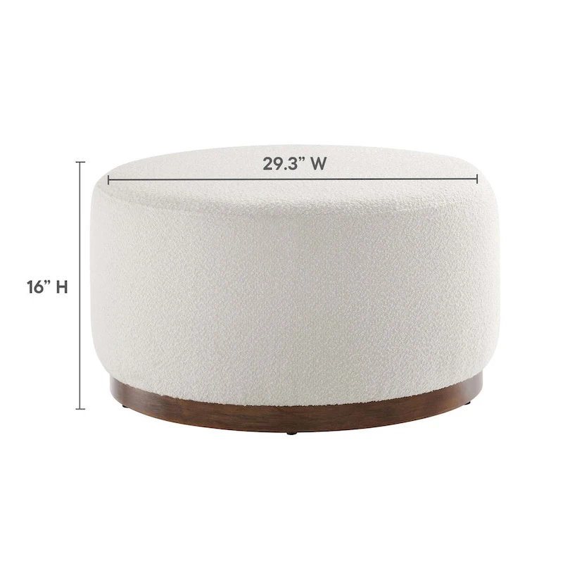 Tilden Large 23/29/38 Round Boucle Upholstered Ottoman