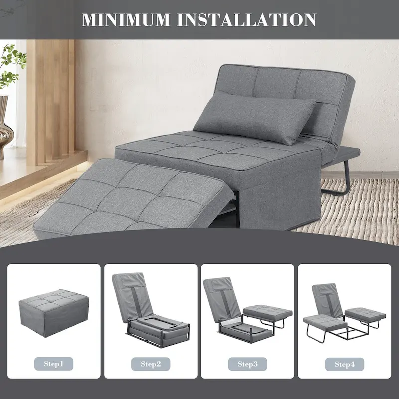 4-1 Adjustable Sleeper Sofa Chair with Ottoman, Sofa Bed ,Couch Bed