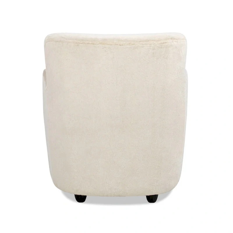 32 Transitional Faux Fur Upholstered Curved Arm Accent Chair