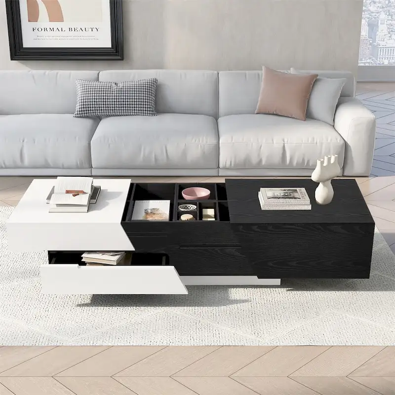 Merax Modern Extendable Sliding Top Coffee Table