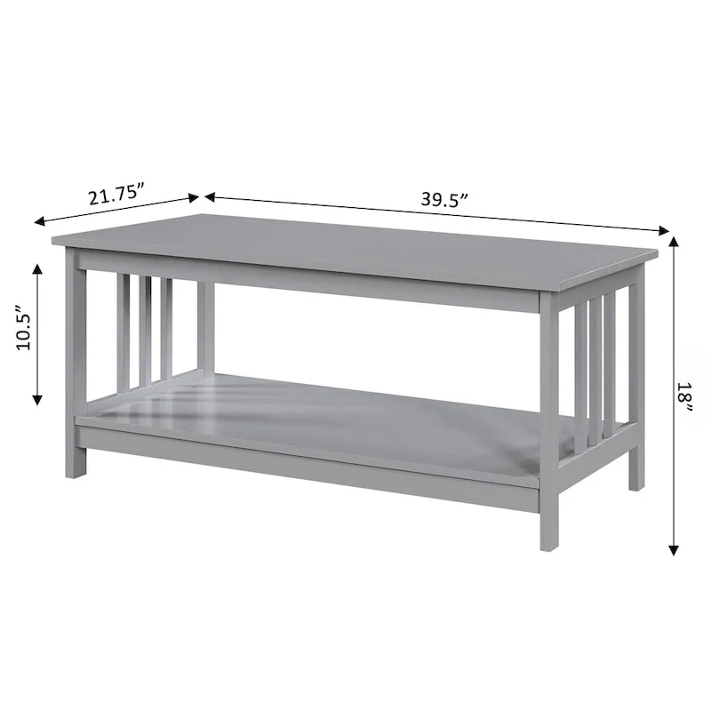 Convenience Concepts Mission Coffee Table with Shelf