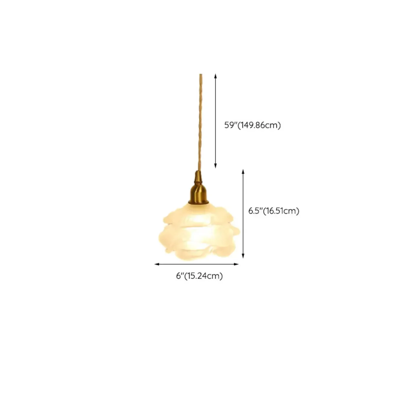 Elegant Glass Flower Kitchen Pendant Lighting Height Adjustable