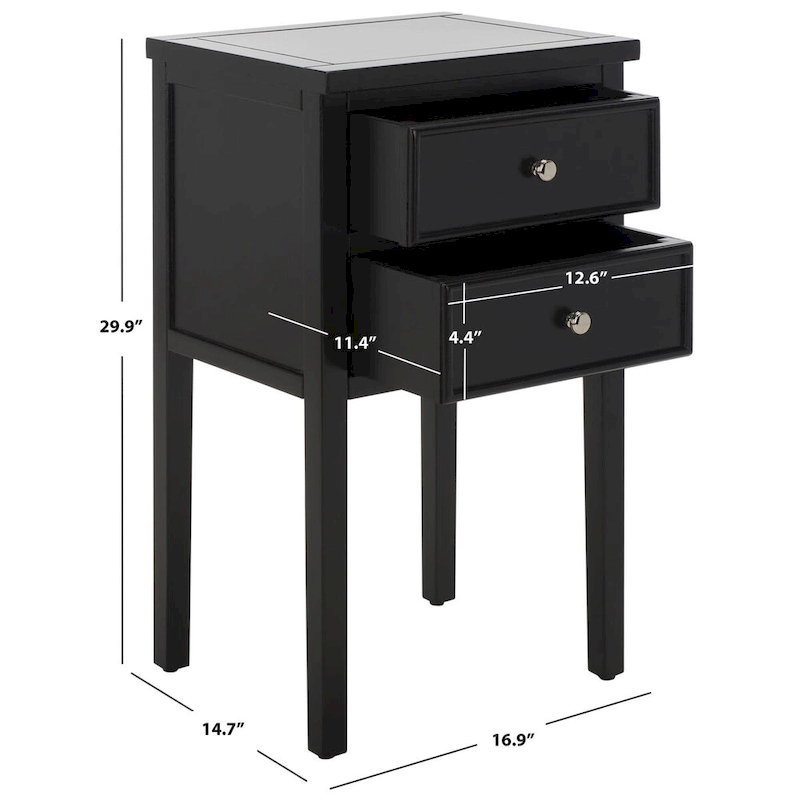 SAFAVIEH Minda 2-Drawer Accent End Table Nightstand (Fully Assembled) - 16.9 x 14.2 x 29.7 - 17Wx15Dx30H