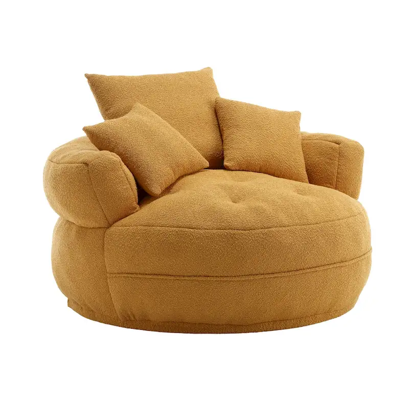 Circular wide living room fabric sofa, balcony homestay lazy sofa chair