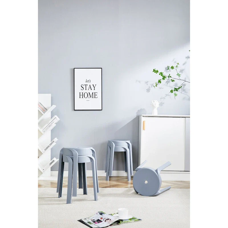 6 Pack Stackable Classroom Stools Plastic Stools Nesting Stools Colorful Round Stools Indoor Outdoor Flexible Seating Stools