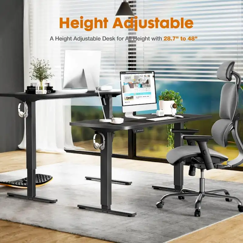 Electric Height Adjustable Standing Desk,Sit to Stand Ergonomic Computer Desk, 55  x 24