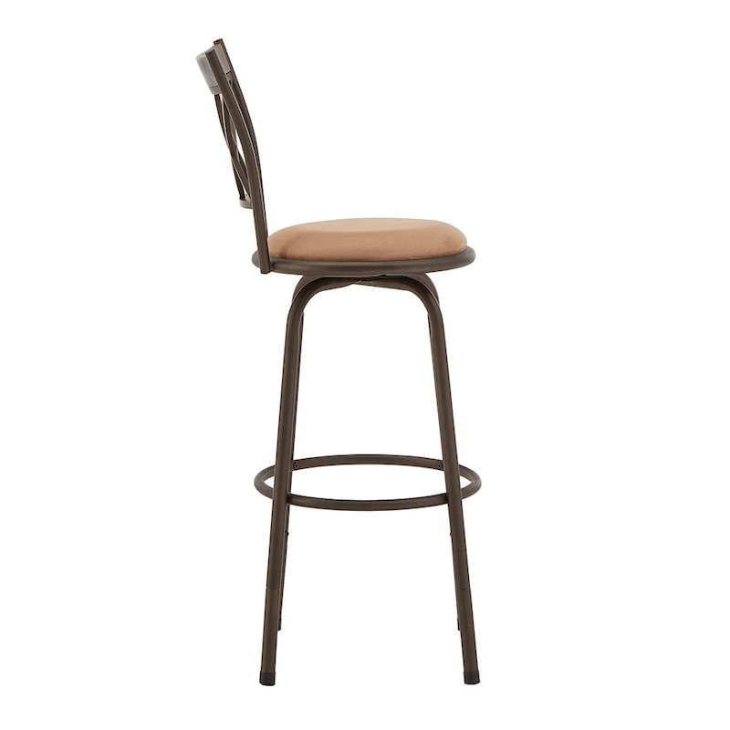 Verona Adjustable Bronze Finish X-Back Metal and Wood Trim 3pc Pack Stools by iNSPIRE Q Classic