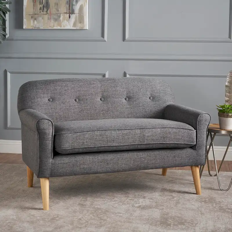 Mariah Mid-Century Fabric Loveseat by Christopher Knight Home