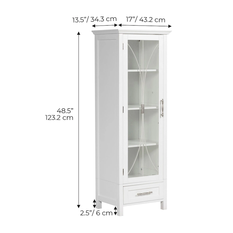 Teamson Home Delaney Freestanding Linen Cabinet with Drawer
