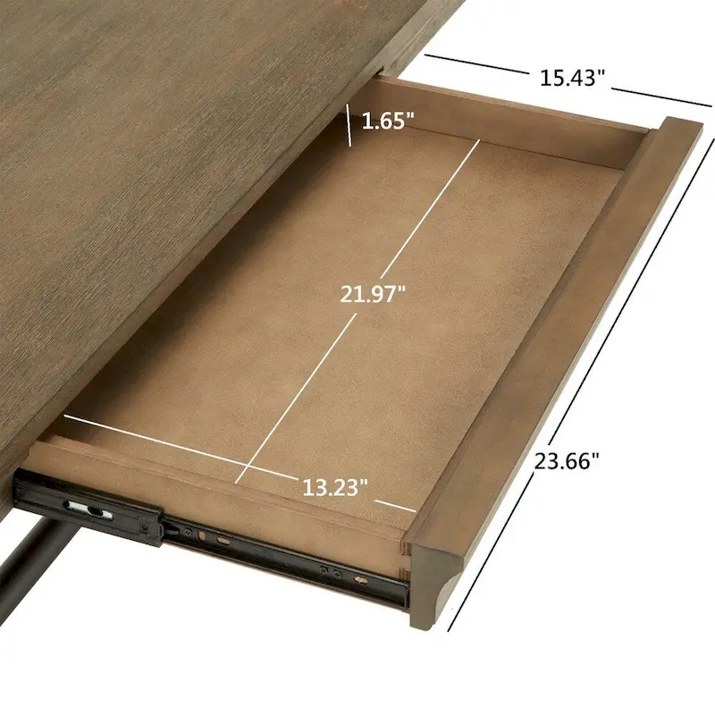 Gannon Wire Brushed Wood Oak Finish 1-Drawer Writing Desk by iNSPIRE Q Artisan