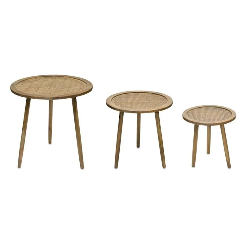 HomeRoots Set of Three 24 Brown Round End Tables - 23.25' X '24' X '23.25