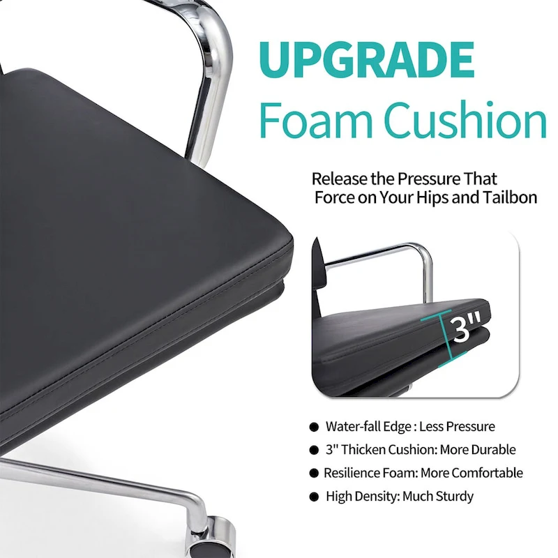 CAROCC Office Chair PU Leather Adjustable ErgoChair with Thickened Cushion - N/A