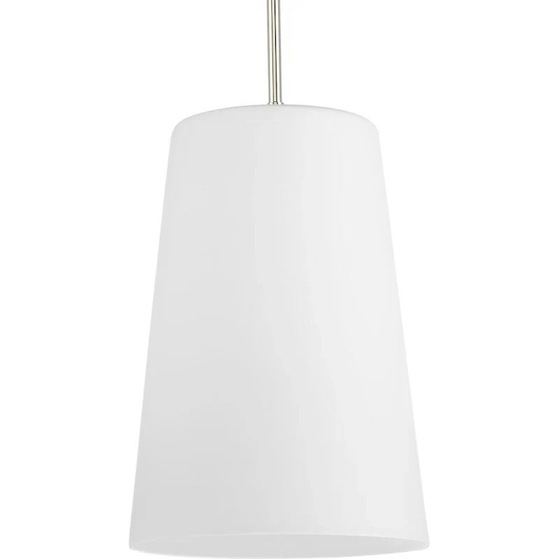 Clarion Collection One-Light Polished Nickel Etched White Transitional Pendant - 10.5 in x 10.5 in x 15.87 in