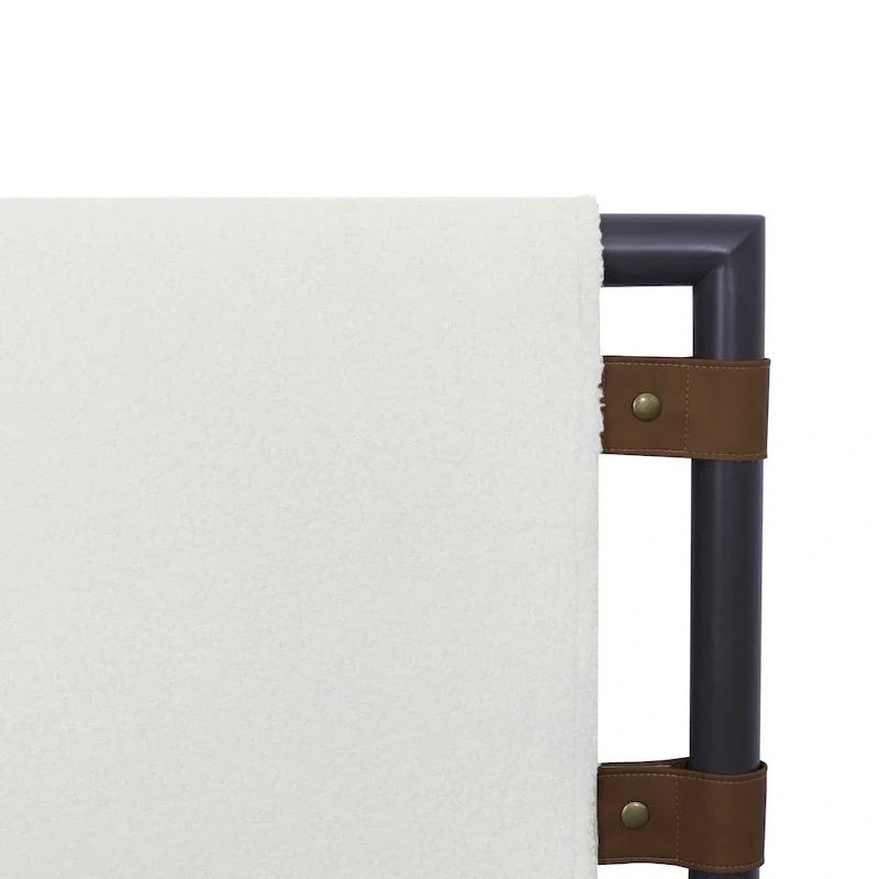 Nathan James Aspen Bed Headboard, Boucle Upholstered Headboard with Matte Metal Frame