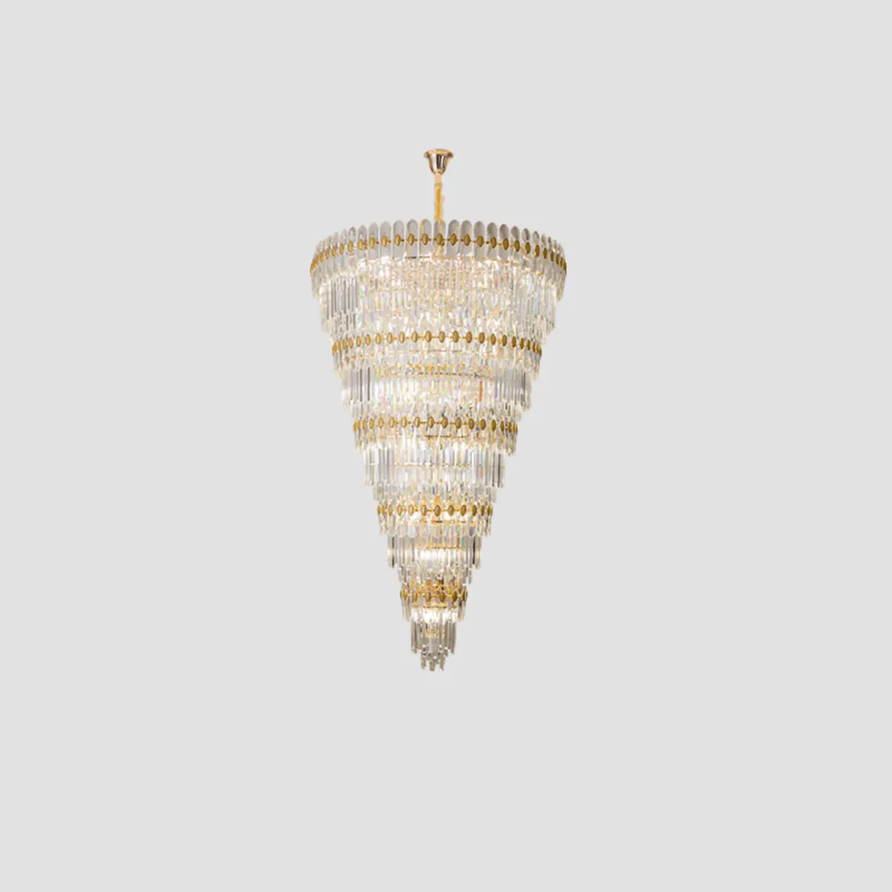 5-Tier Luxurious Crystal Chandelier for High Ceilings