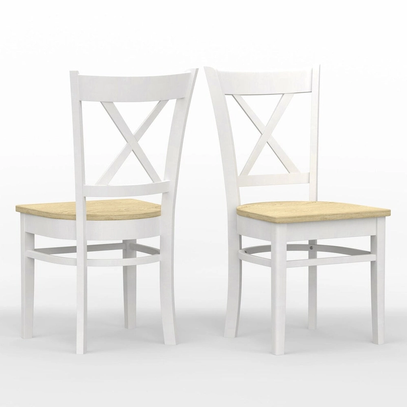 3-Piece Dining Set, 42 Round Drop-Leaf Table and Cross Back Chairs