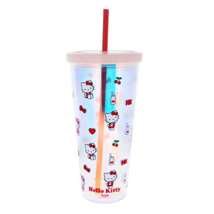 Hello Kitty and Friends Hello Kitty Pretty in Pink: Beaker & Straw 20.5cm
