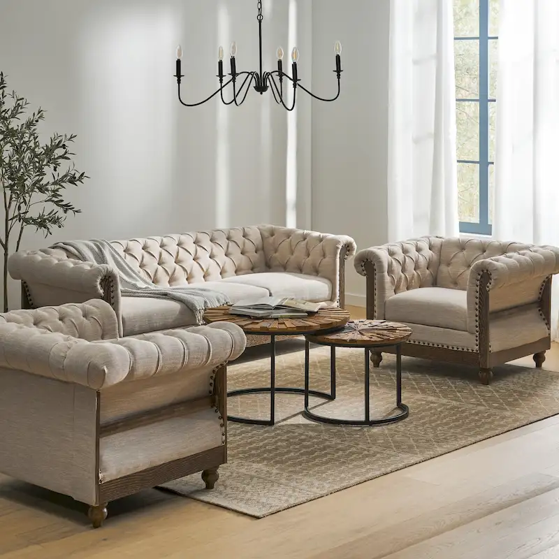 Voll Fabric 3 Piece Living Room Set by Christopher Knight Home