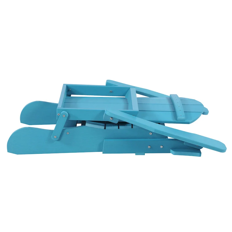 Seaton Folding Poly Adirondack Chair with Pull-out Ottoman, Set of 2