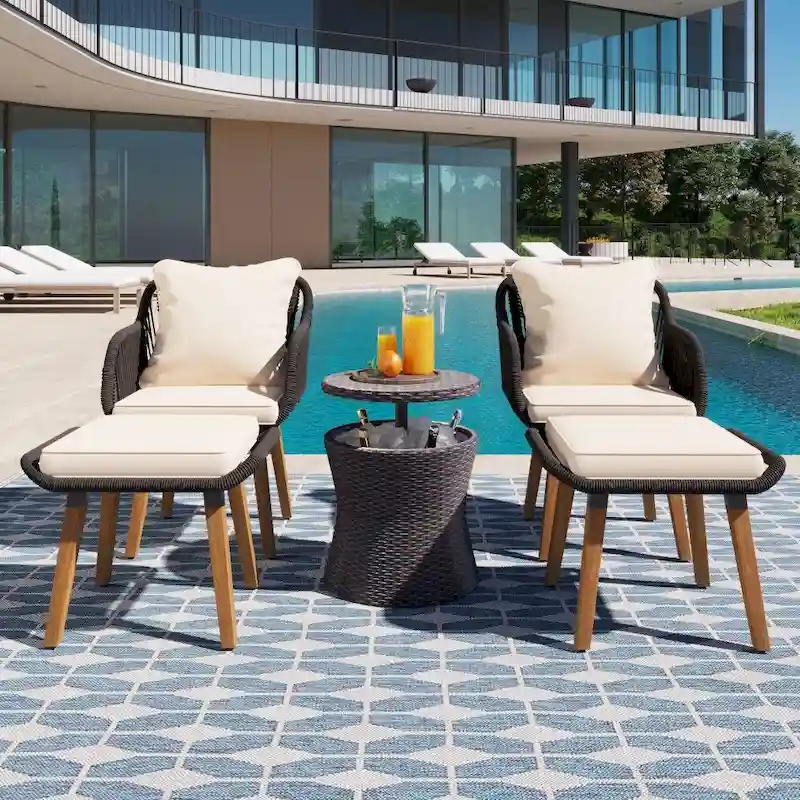 5 Pieces Patio Furniture Chair Sets, Patio Conversation Set