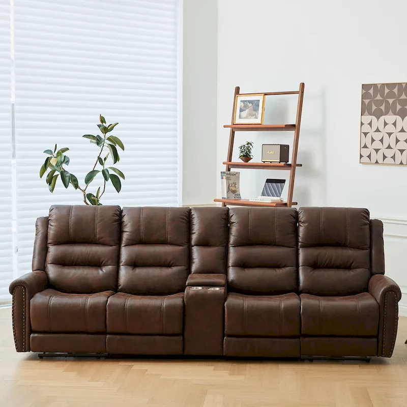 Power Sofa Loveseat Recliner Adjustable Headrest High Back Nailhead