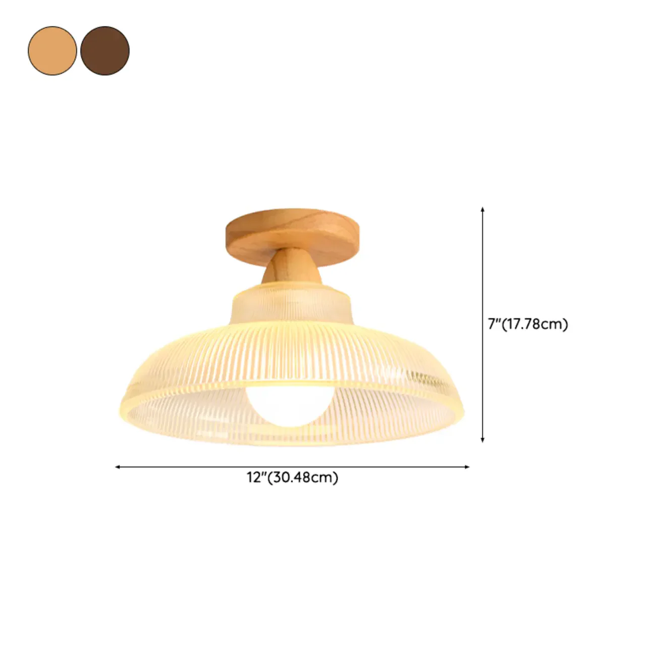 Modern LED Semi-Flush Ceiling Light with Clear Shade