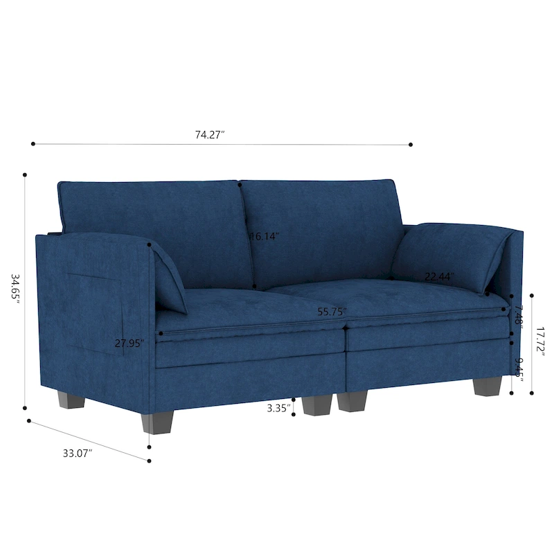 Christopher Knight Home - Sophia Mid-Century Modern Loveseat Sofa