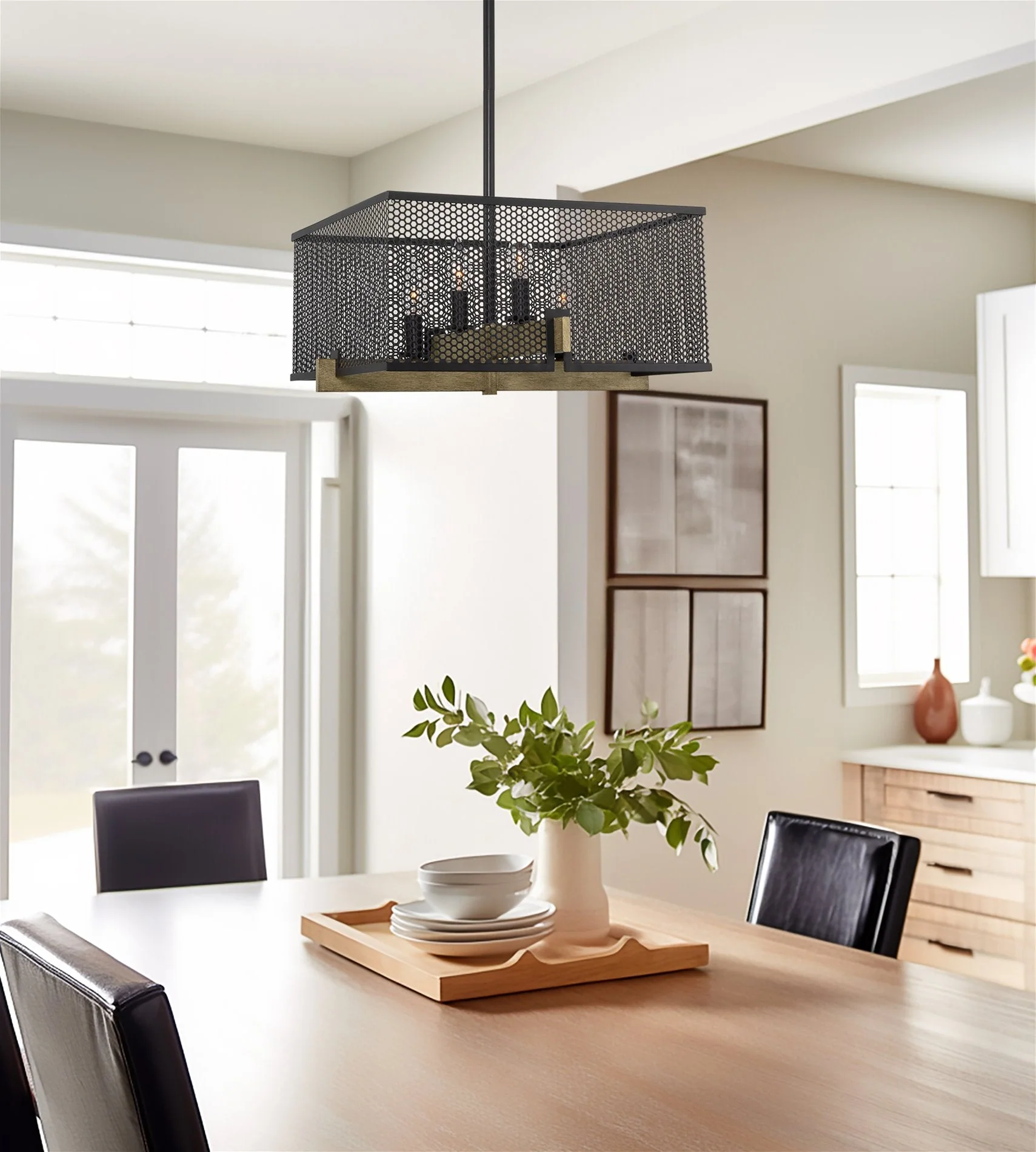 Channing 28 Modern 4-Light Industrial Farmhouse Pendant Light Chandelier