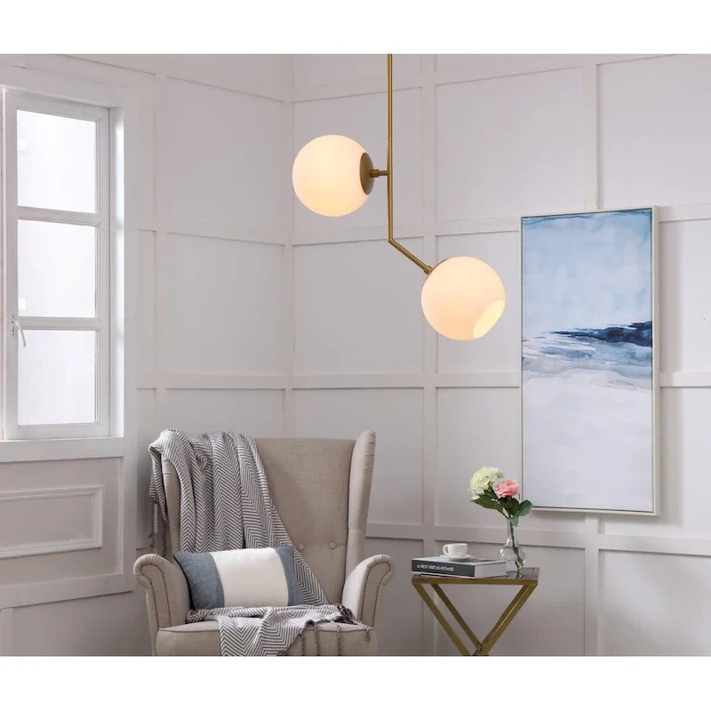 Bastina 20-Inch 1-DownLight Frosted Glass Pendant