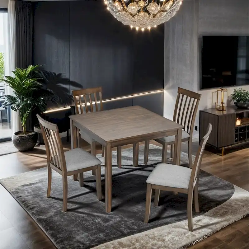 Wooden Dining Rectangular Table set for 4,Kitchen Dining Table