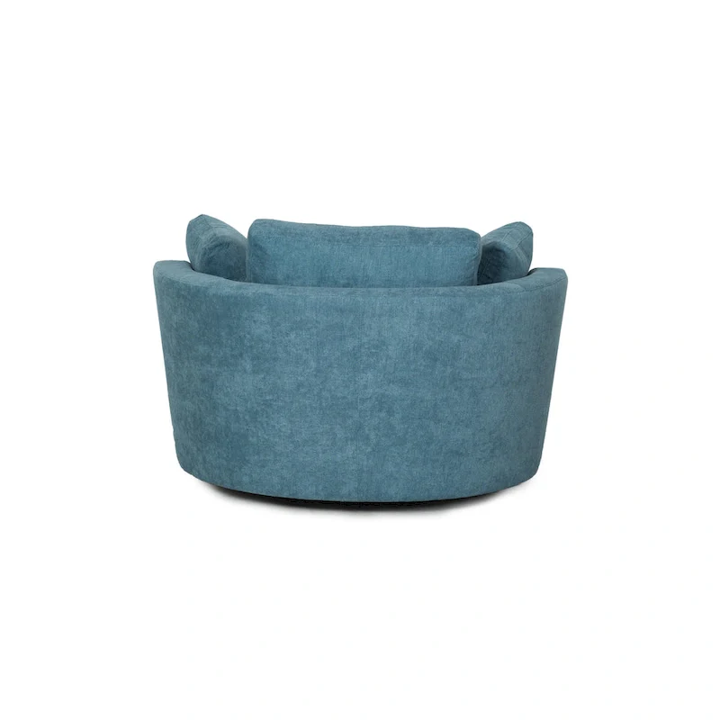 54 Wide Elegant Round Swivel Barrel Chair, Chair and a Half