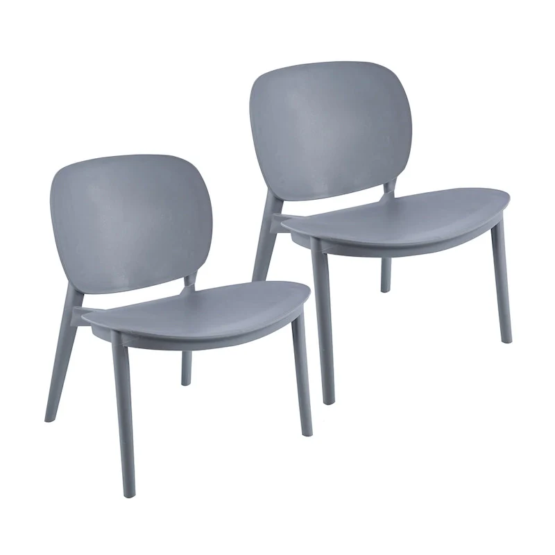 Porthos Home Dani Plastic Dining Chairs Set of 2, Indoors And Outdoors