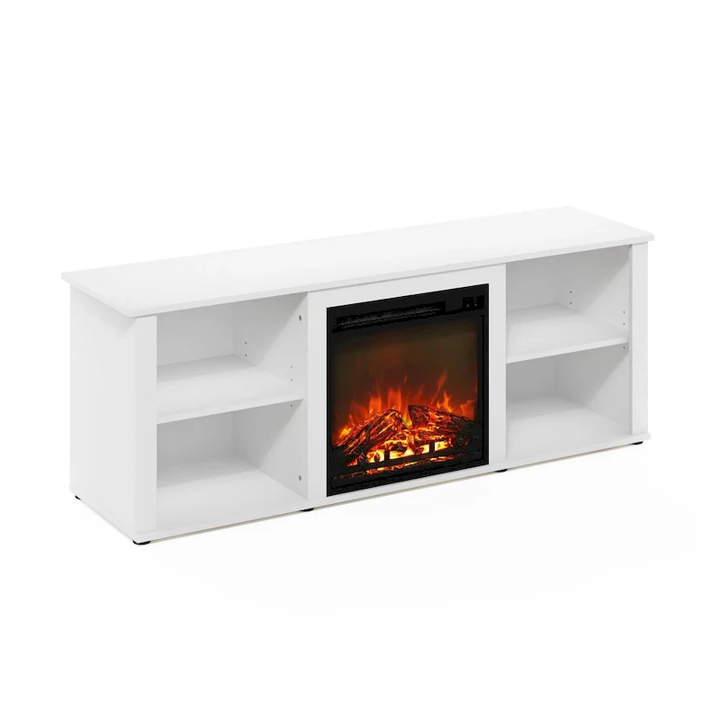 Furinno Classic 60 Inch TV Stand with Fireplace