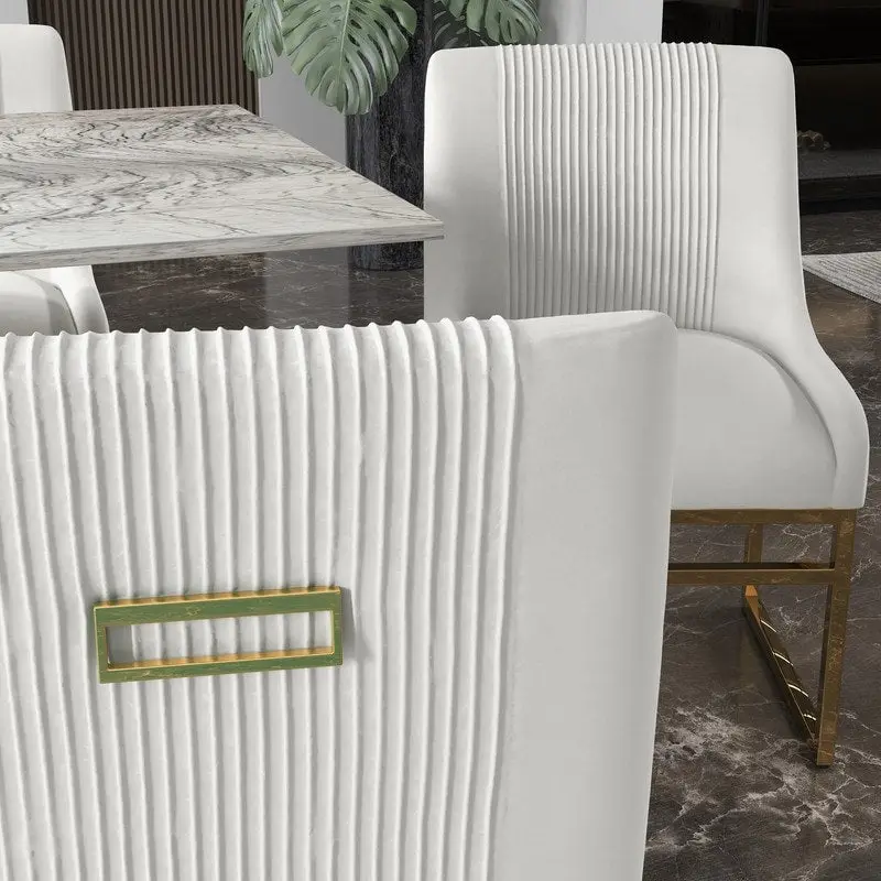 SEYNAR Contempoary Velvet Dining Chair with Metal Frame Legs, set of 2