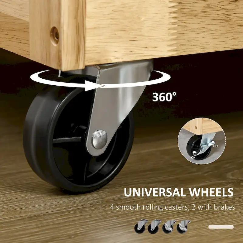 Kitchen Island On Wheels(no include stool)