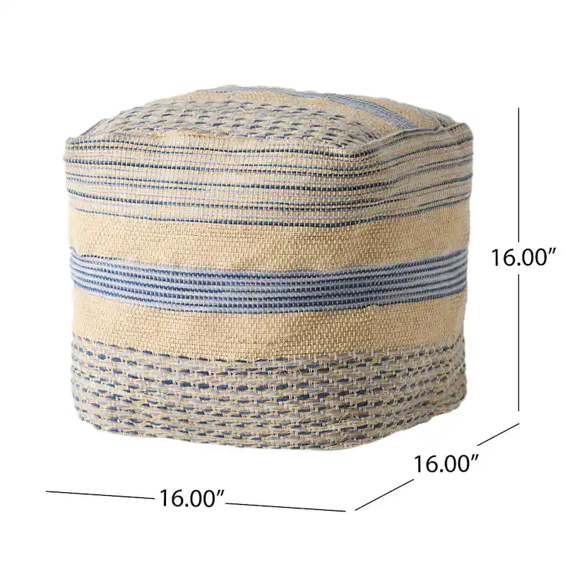 Caiman Handcrafted Boho Fabric Pouf by Christopher Knight Home