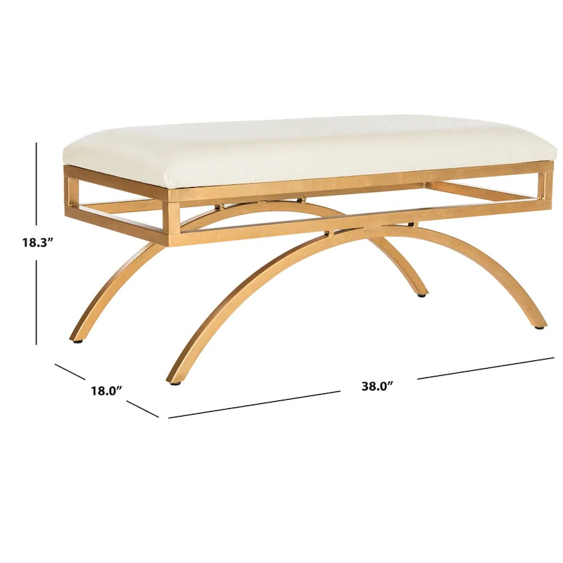 SAFAVIEH Belinda Modern Glam Arc Bench - 38 x 18 x 18.3 - 38Wx18Dx18H