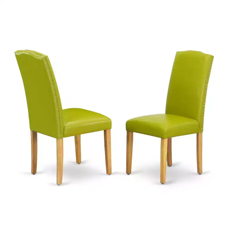 HomeStock Artisanal Attic Parson Leather Chair Set of 2
