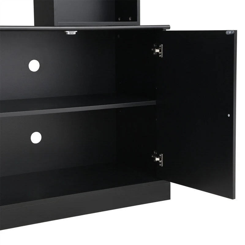 4-Piece Wall Unit Entertainment Center Set with Bookshelf , Versatile TV Stand with Adjustable Shelf, Media Console with Bridge