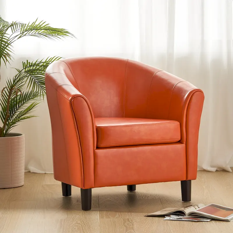 Napoli Transitional Bonded Leather Club Chair