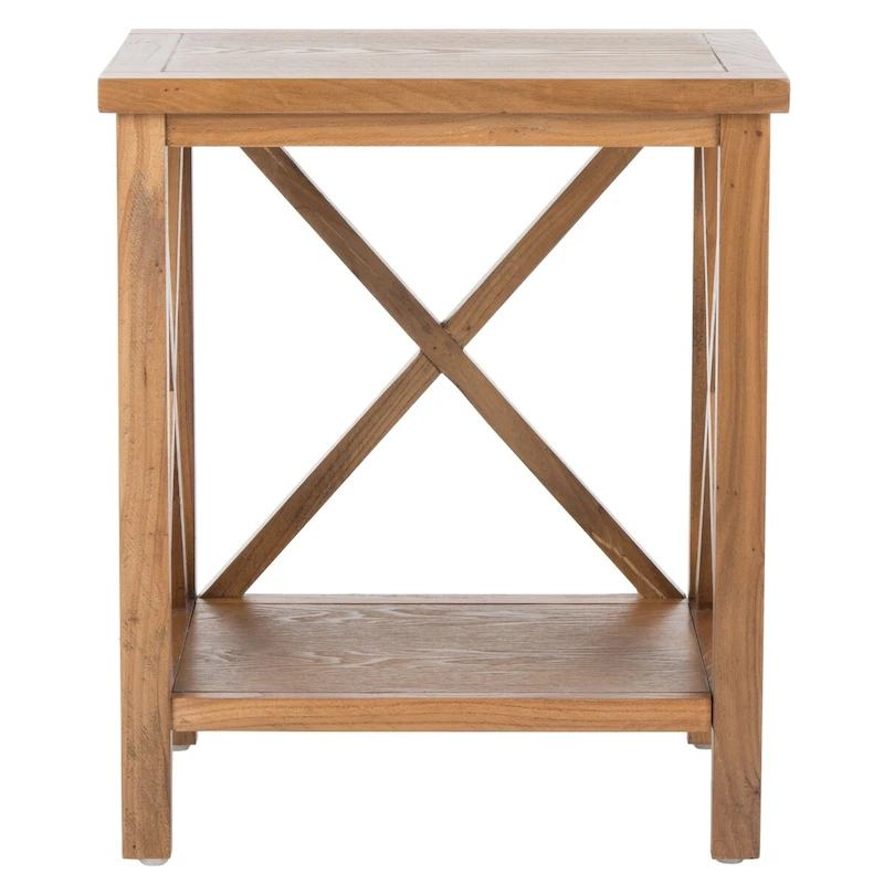 SAFAVIEH Yasumi White Cross Back End Table - 18.1  x 13.4  x 21.5  - 18Wx13Dx22H