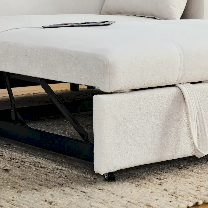 54 Pull-Out Sleeper Sofa Bed Double Seat Recliner Sofa Bed