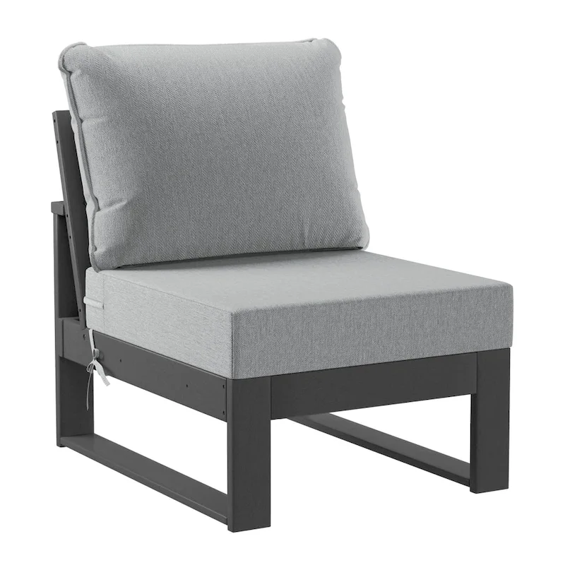 Polytrends Endless Patio 5-Piece Deep Seating Set with Ottoman with Gray Frame