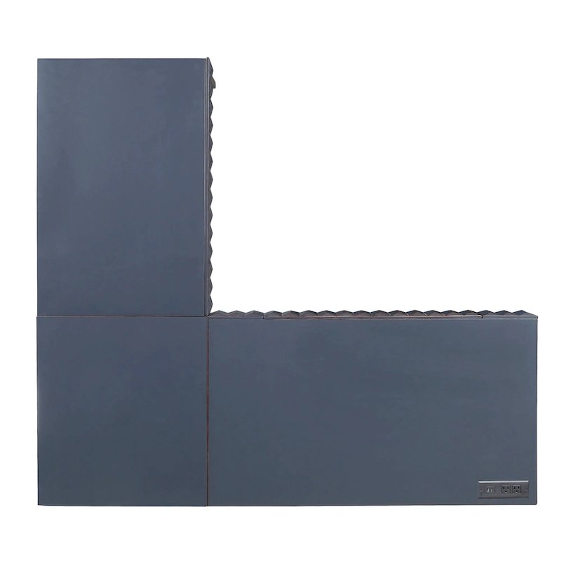 Bird Glam Metal Lift-top L-Shaped Computer Desk with USBs by Furniture of America