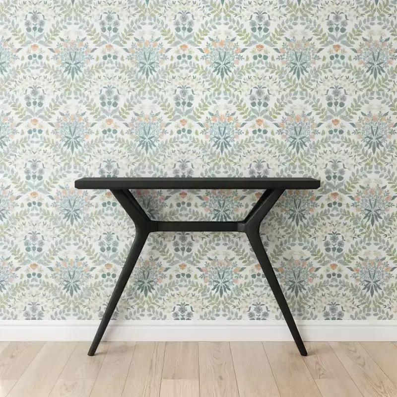 Solid Pine Console Table, Cross-Leg Base, Mid-Century Modern, 46