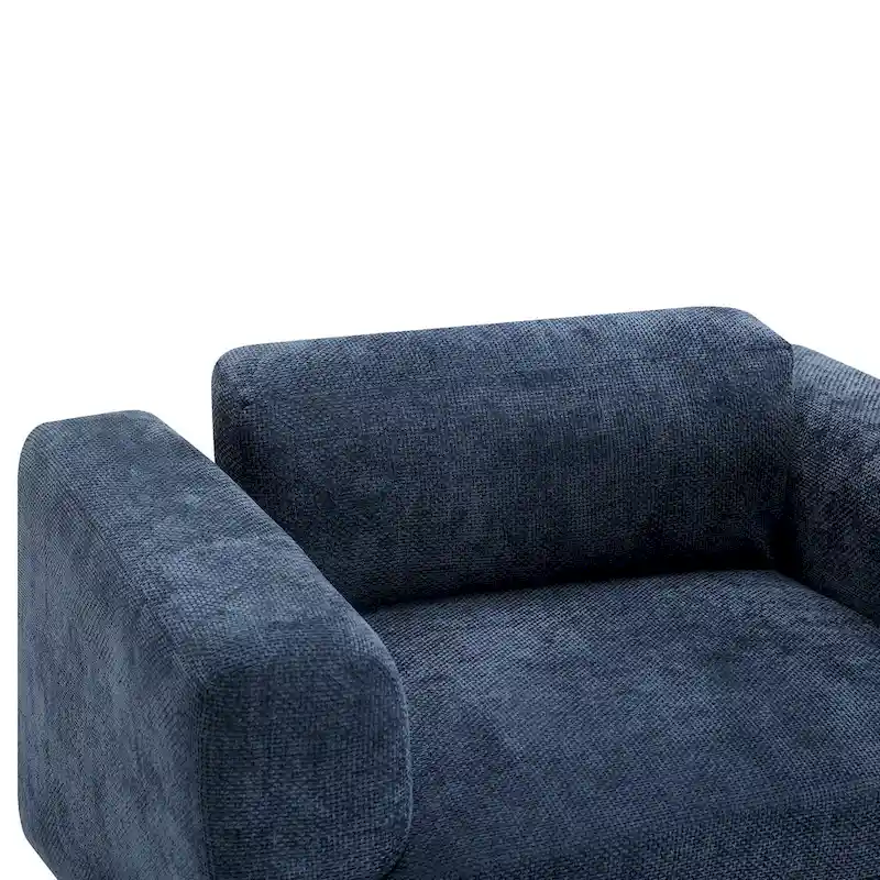 45.5 Woven Velvet Fabric Accent Chair with High-Density Cushion