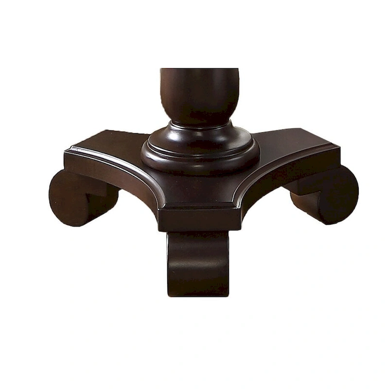 Rene Round Wood Pedestal End Table with Scrolled Legs